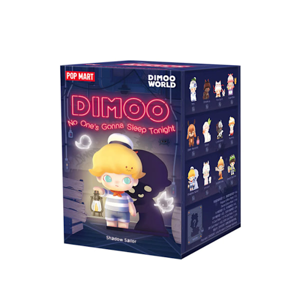 POP MART Dimoo No One's Gonna Sleep Tonight Series Karaktär Actionfigurer Blind Box Leksak Samlarobjekt Leksakspresent, till Jul Födelsedag (Slumpmässigt En)