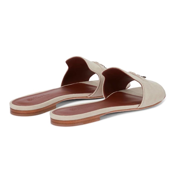 LORO PIANA Sommar Charm Suedetofflor Apricot 40