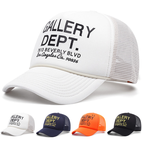 Truckerkeps med mesh för män och kvinnor, tryck med bokstäver, sportkeps, justerbar snapback Orange
