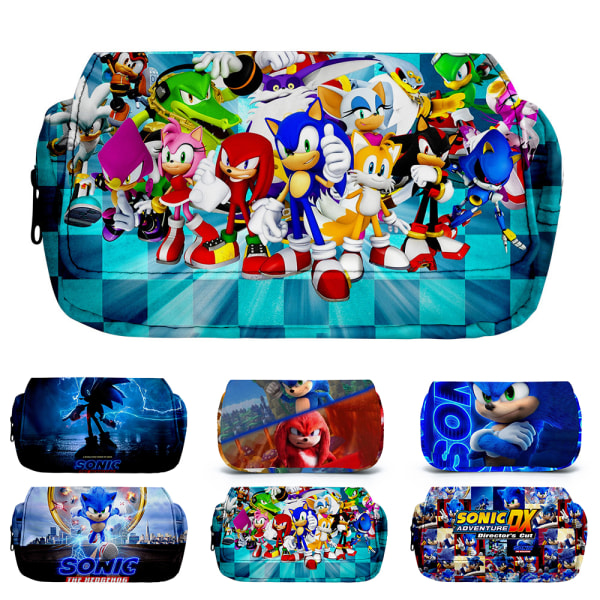 Sonic the Hedgehog case med stor kapacitet för studentpennor E
