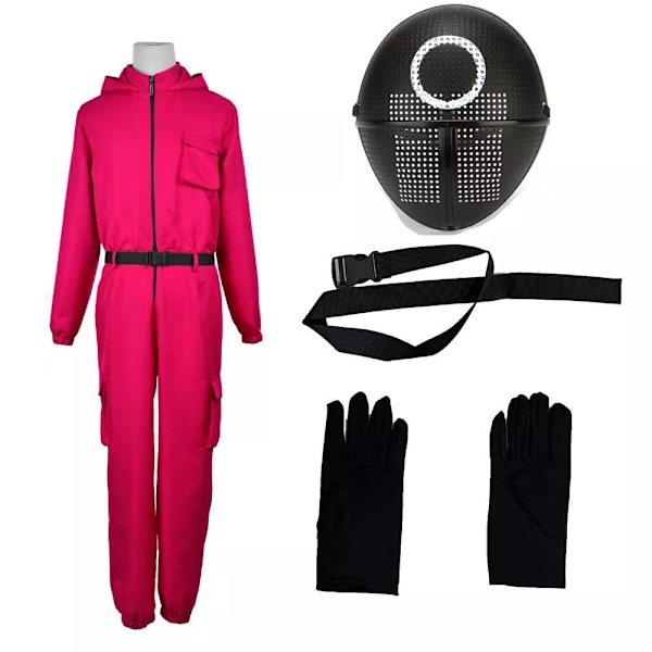Squid Game 2 NPC Cosplay Dräkt Kostym Herrar Kvinnor Rollspel Rose Red+ Circular Mask L