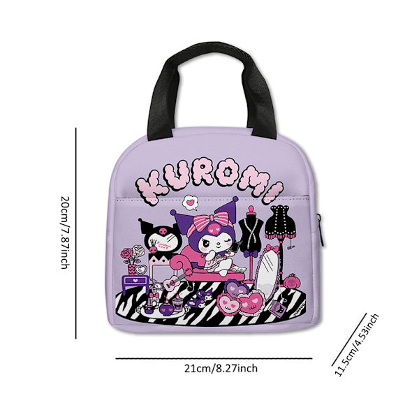 Kuromi Isolerad Cool Termisk Lunchväska Matförvaring Picknick Tote Bag Barn Flickor #2