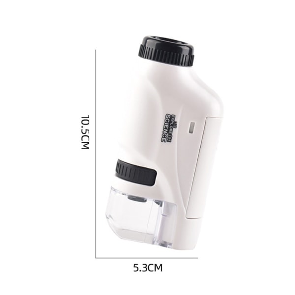 Handhållet minimikroskop 60-120x mikroskop med ledljus White