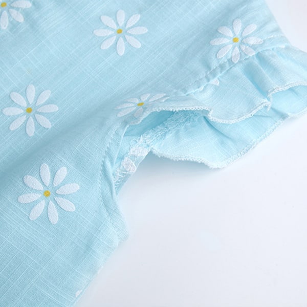 Flickor Blommig Tank Klänning Sommar Semester Ärmlös Fest Prinsessa Solklänning Light Blue 90cm