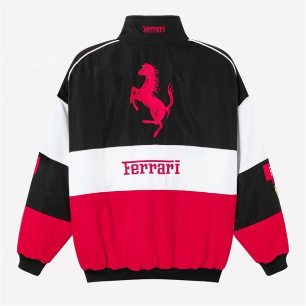Ferrari Racing Jacka Vintage Stil F1 Ferrari Jacka Unisex Varma White 2XL