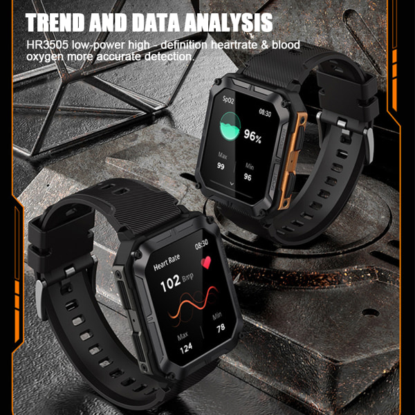 Smart Watch Fitness Tracker Puls Sport Herr Klockor black
