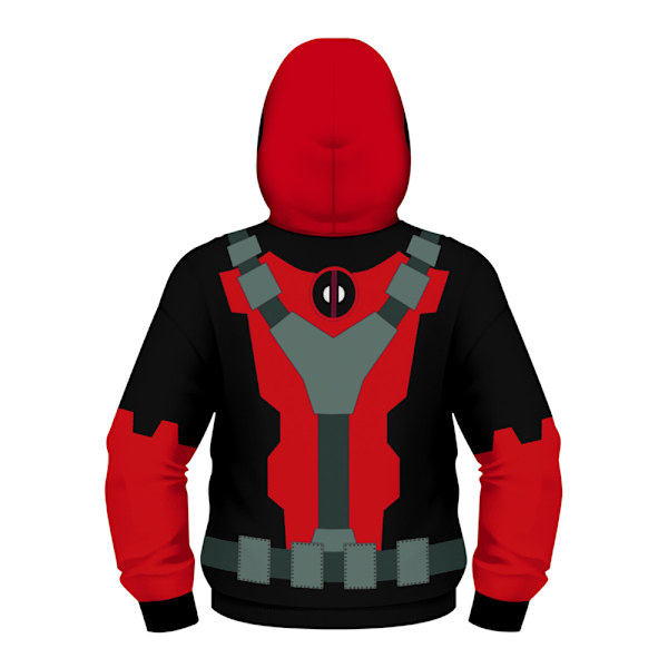 Superhjälte Deadpool-dräkt barn, unisex pojkar flickor 3D All Over Superhero Print Zip Up Hoodie Jacka Tröja S