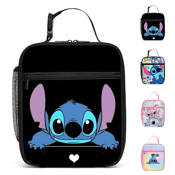 Barn Vuxen Lilo & Stitch Lunch Bag Termisk Isolerad Picknick Mat Snack Lunchlåda #1