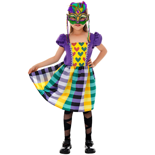 Flickor Rutig Kjol Småbarn Barn Festklänningar för Födelsedag Outfit Halloween Särskilt Tillfälle L