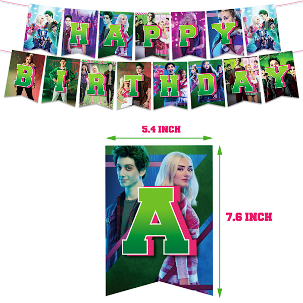 Zombie High Tema Fødselsdagsfest Dekor Banner Kage Cupcake Toppers Balloner Sæt