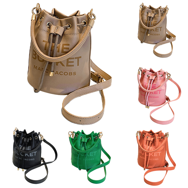 Bucketväska i PU-läder med dragsko Crossbody-handväska för kvinnor Present Khaki