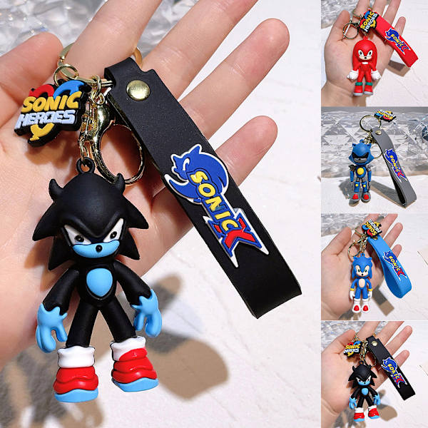 Sonic Nyckelring Strumpfyllare Hänge Väskberlock Igelkott Tecknad Nyckelring Presenter Grey