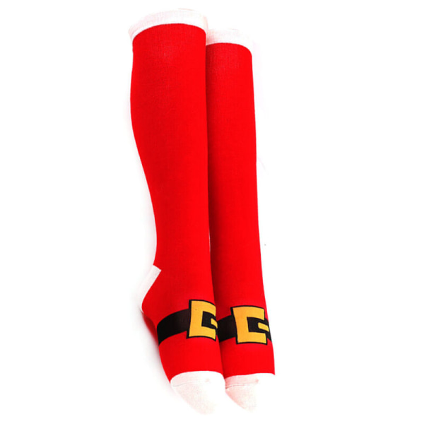 Damstrumpor för flickor Santa Fleece Slipper Strumpa presenter Long Xmas Socks