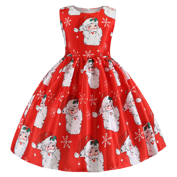 Jul Barn Flickor Ärmlös Princess Swing Dress Red 140cm