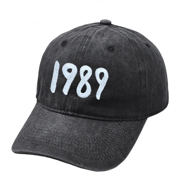 Broderi 1989 Baseball Cap Damer Outdoor Trucker Solhatt Justerbar Black