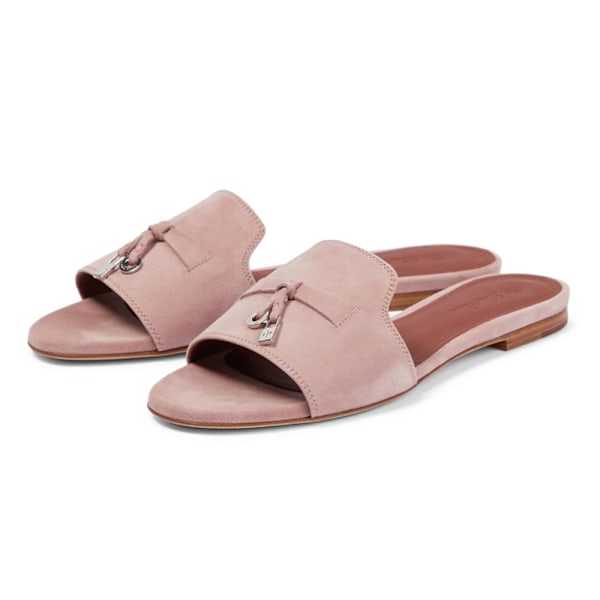 LORO PIANA Summer Charms mokkanahkaiset sandaalit Pink 41