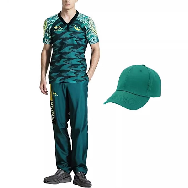 Rachael Gunn Australisk Breakdance Raygun Kostym Polotröja Byxor Hatt Uniform Outfit Mens XL