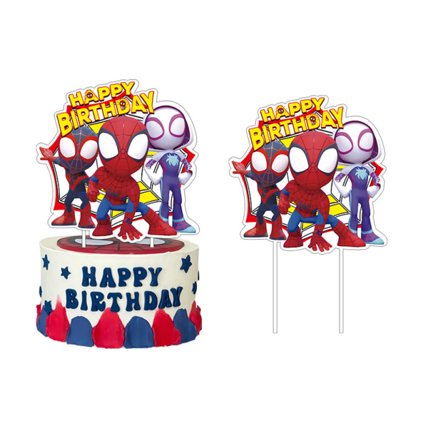 Spidey tema födelsedag ballonger Banner Set Cake Toppers