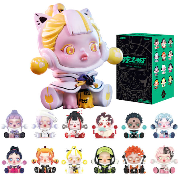 POP MART SKULLPANDA City of Night Series Karaktär Actionfigurer Blind Box Leksak Samlarobjekt Konstleksak Gåva, till Jul, Födelsedag (Slumpmässigt En)
