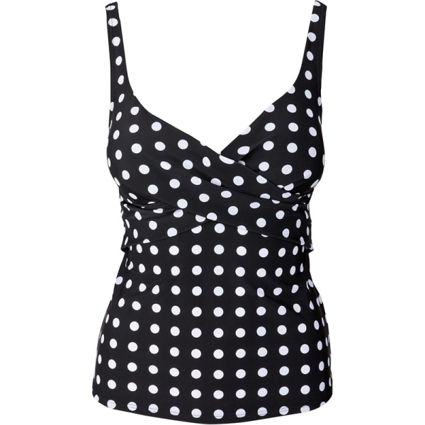 Dambaddräkt Vadderad Tankini Push Up Badkläder Bikini Black Polka Dots 2XL