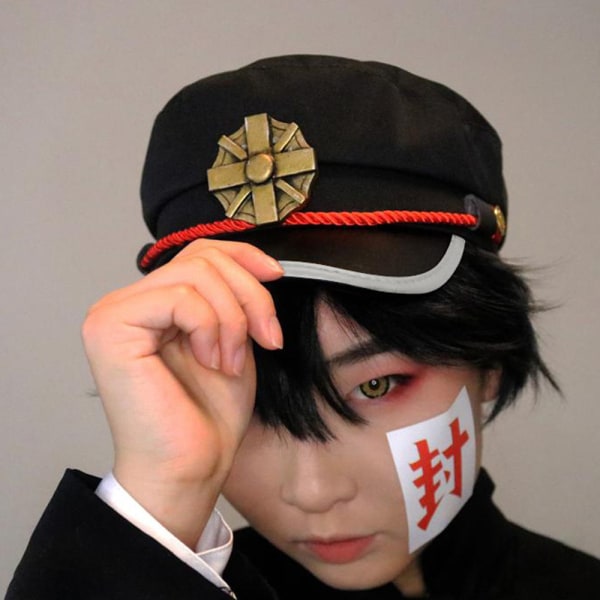 Hanako-kun hatt med klistermärke Cosplay kostym Halloween fest rekvisita platt cap
