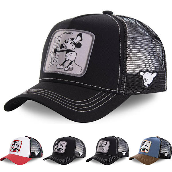 Mickey Basebollkeps Utomhus Dam Herr Truckerkeps Mesh Solhatt Mickey Black