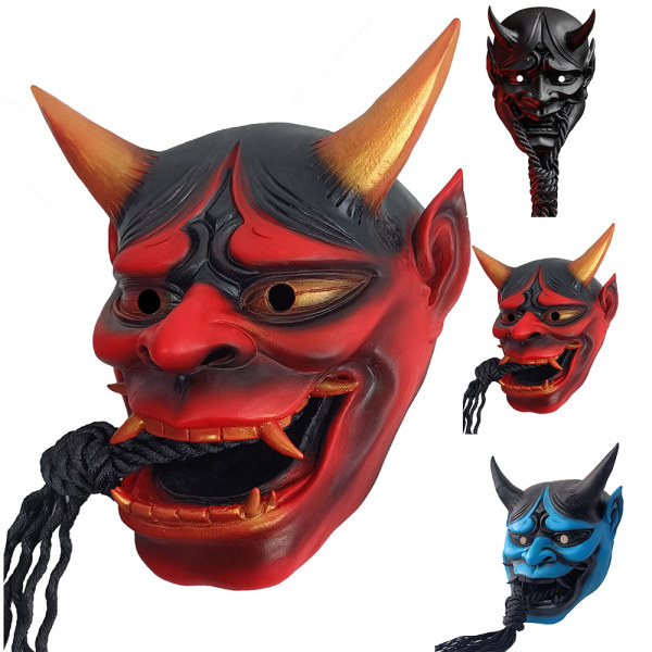 Seal Japanese Mask Cosplay Prajna Mask Halloween Cosplay Black