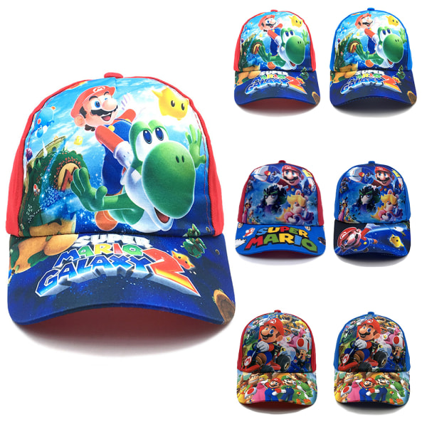 Super Mario Bros Cap Anime Cosplay Kostym Baseballhatt Barn Pojkar Flicka Snapback A Blue