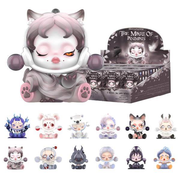 POP MART Skullpanda The Mare of Animals Series Karaktär Actionfigurer Blind Box Leksak Samlarobjekt Konstleksak Gåva, till Jul, Födelsedag (Slumpmässigt En)