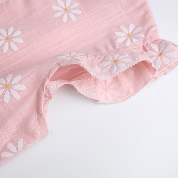 Flickor Blommig Tank Klänning Sommar Semester Ärmlös Fest Prinsessa Solklänning Pink 100cm