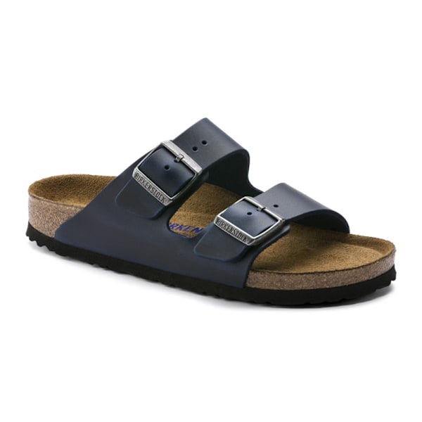 Birkenstock Arizona Mjuka Fotbädd Tofflor Unisex Slip On Vardagsskor Dark Blue 38