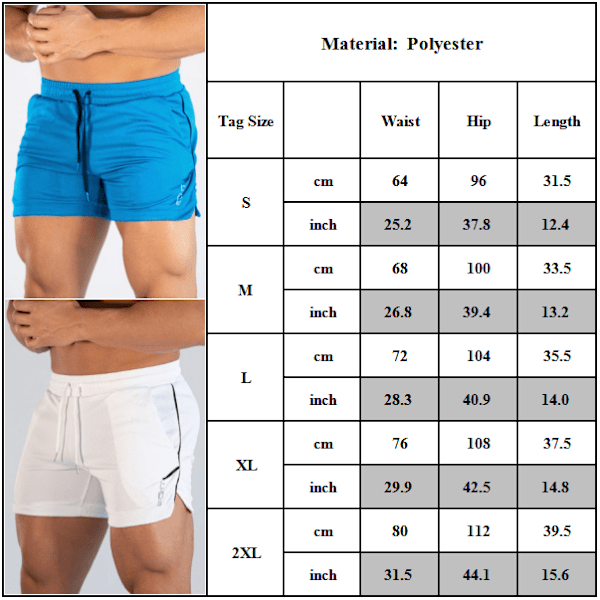 Herr Sport Träning Bodybuilding Sommar Gym Shorts Träning Fitness Korta Byxor Light blue XL