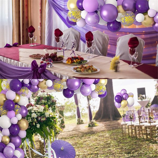 129 st lila ballonger för dekoration av bröllopsfödelsedag