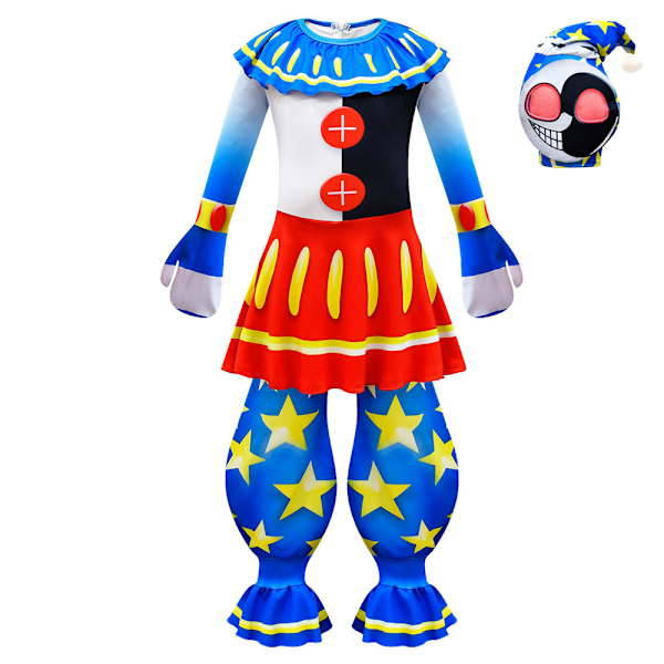 Sundrop Fnaf Moondrop Boss Clown Barnkostym för Barn Karneval Halloweenfest Cosplay 150cm