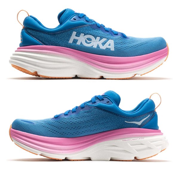 H0KA0NE 0NE Bondi 8 Textil Löparskor för Damer Blue Pink 40.5