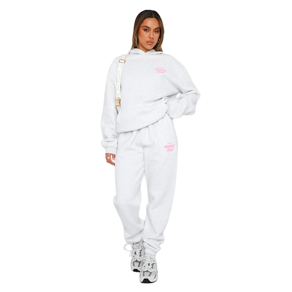 Dam Casual Fashion Vit Fox Boutique Hoodie Sweatshirt Tröja Huvtröja Byxor Tracksuits White M