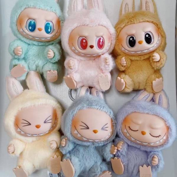 POP MART Labubu The Monsters Etciting Macaron Plyschdocka Leksak Blind Box Figurer (Färg Slumpmässig)