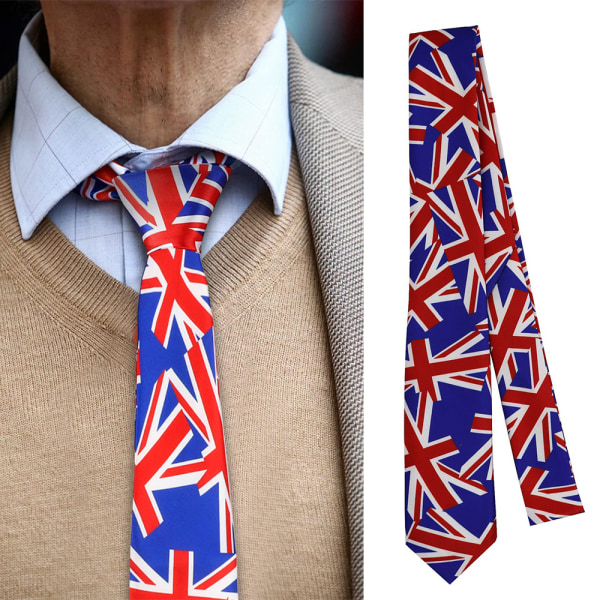 UK Pattern Tie Unisex Dress Up för King Coronation Party
