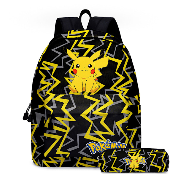 Pikachu-reppusetti penaalilla pojille ja tytöille, kevyt sarjakuva-koulureppu cosplay-koulureppu lapsille #5