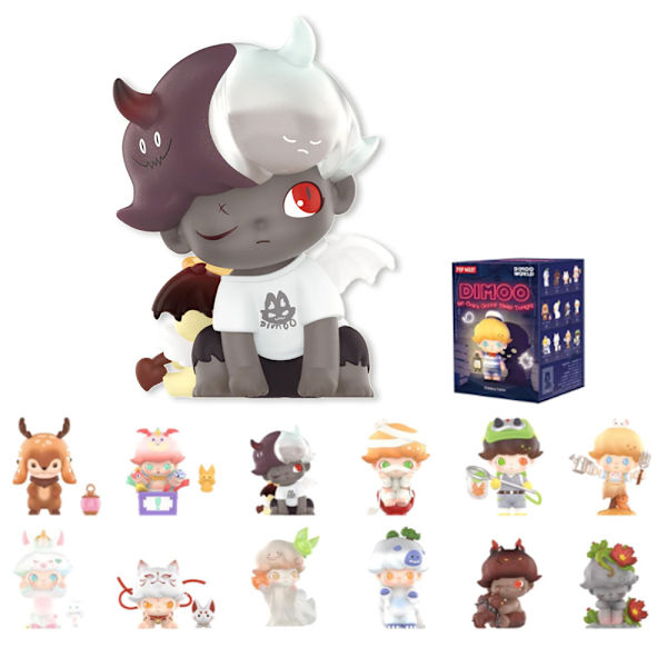 POP MART Dimoo No One's Gonna Sleep Tonight Series Karaktär Actionfigurer Blind Box Leksak Samlarobjekt Leksakspresent, till Jul Födelsedag (Slumpmässigt En)