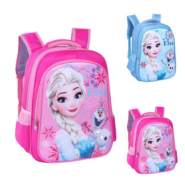 Frozen Elsa Ryggsäck för Pojkar Flickor, Cartoon Skola Bokväska Lätt Cosplay Skola Ryggsäck för Barn Blue