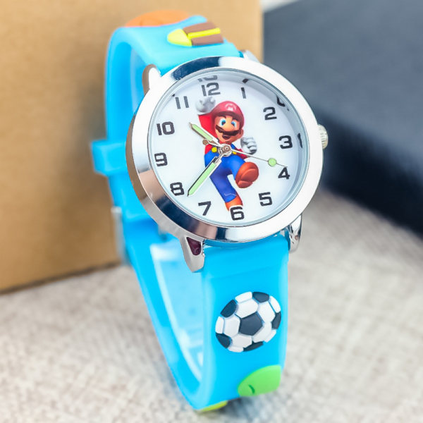 Watch för barn 3D Anime Mario Cartoon Quartz Watch C