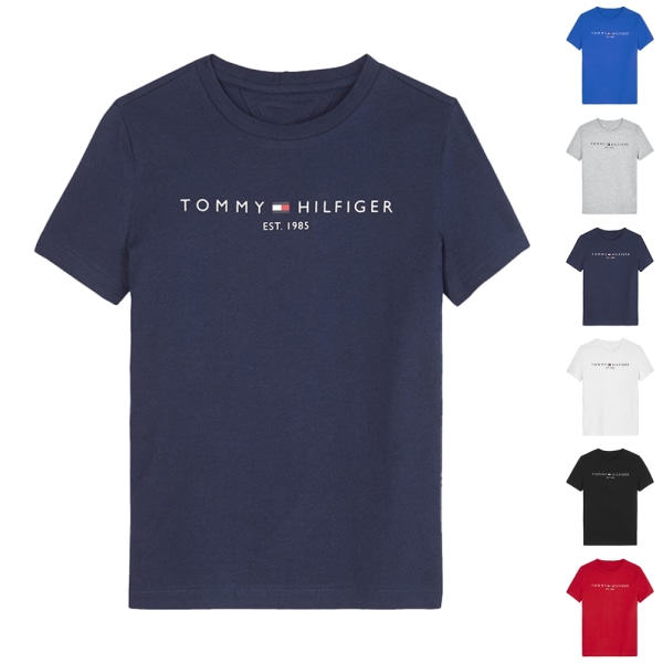 Herr TommyHilfiger T-shirt Sommar Löpning Kortärmad Gym Sport Träning Toppar Utomhus Black L