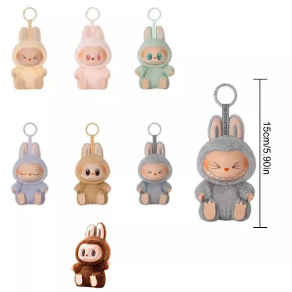 POP MART LABUBU The Monsters Etciting Macaron Plyschdocka Figurer Leksaker Blind Box #7 15cm