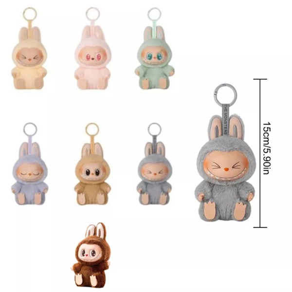 POP MART LABUBU The Monsters Spännande Macaron Plyschdocka Figurleksaker Blind Box #1 15cm