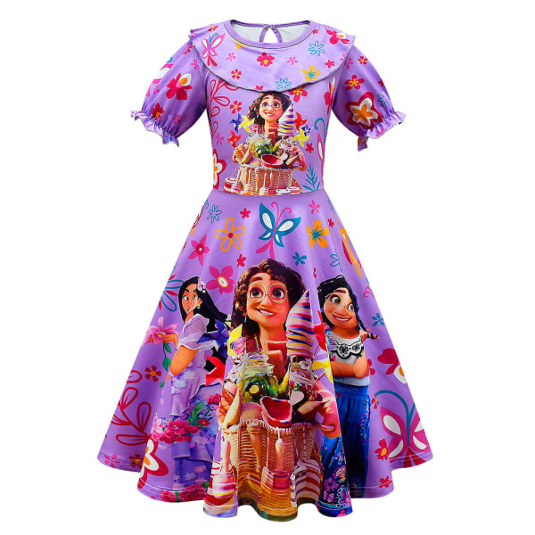 Encanto Girls Princess Dress Cosplay Cosplay för fest Purple 130cm