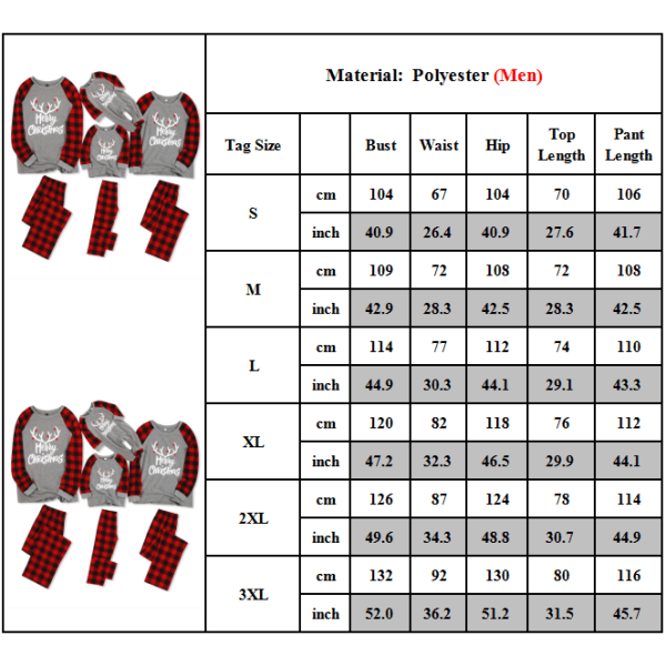 Vuxna barn Pojke Jul Familj Matchande Pyjamas Set Baby 18-24M