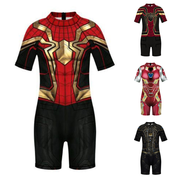 Barn Pojkar Iron Spider Spider-man Baddräkt i Ett Stycke Solsäker Baddräkt Strandkläder C S
