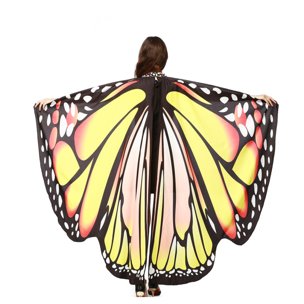 Butterfly Wings för Vuxen Cape Halloween Dansdräkt Yellow