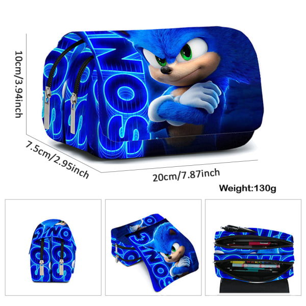 Sonic the Hedgehog case med stor kapacitet för studentpennor A